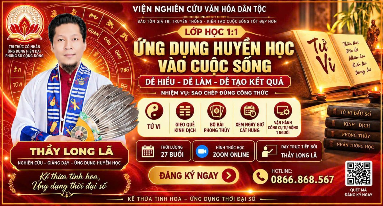 Lớp học 1:1 Ứng dụng Huyền học vào cuộc sống cùng Thầy Long Lã